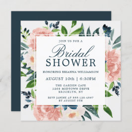 Waterverf Bloemen Charm Bruids Douche Invitation Kaart