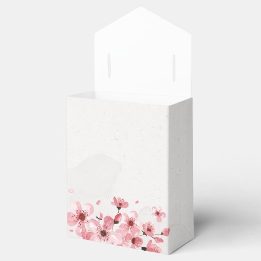 Waterverf Bloemen Cherry Blossom Bruiloft Bedankdoosjes (Geopend)