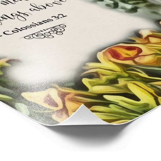 Waterverf bloemen Christelijke Bijbel Verse Art Pr Foto Afdruk (Hoek)