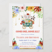 Waterverf Bloemen Circus Dieren Verjaardagsfeest Kaart (Voorkant)