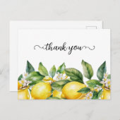 Waterverf Bloemen Citroen Grens Dank u Briefkaart (Voorkant / Achterkant)