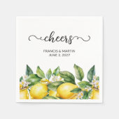 Waterverf Bloemen Citroen Grens Dank u Servet (Voorkant)