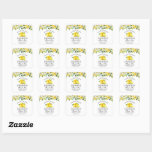 Waterverf Bloemen Citroenen Limoncello Bruiloft Kl Vierkante Sticker<br><div class="desc">Elegante Waterverf geel bloemengroen citroenen zelfgemaakte limoncello bruiloft dank u kleine Stickers</div>