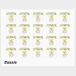 Waterverf Bloemen Citroenen Limoncello Bruiloft Kl Vierkante Sticker<br><div class="desc">Elegante Waterverf geel bloemengroen citroenen zelfgemaakte limoncello bruiloft dank u kleine Stickers</div>