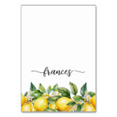 Waterverf Bloemen Citroenen Script Naam Plaats Kaa Kaart (Voorkant)