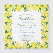 Waterverf Bloemen Citroenfruit  Esthetisch Magnetische Uitnodiging (Voorkant)