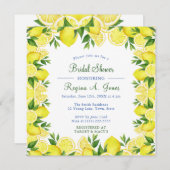 Waterverf Bloemen citroenfruit naadloze rand Save The Date (Voorkant / Achterkant)