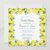 Waterverf Bloemen citroenfruit naadloze rand Save The Date (Voorkant)