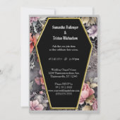 Waterverf Bloemen Coffin Shape Modern Gothic Bruil Kaart (Voorkant)