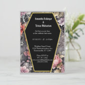 Waterverf Bloemen Coffin Shape Modern Gothic Bruil Kaart (Staand voorkant)