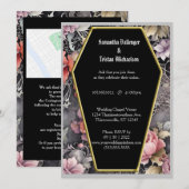 Waterverf Bloemen Coffin Shape Modern Gothic Bruil Kaart (Voorkant / Achterkant)