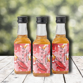 Waterverf Bloemen Collage Vrijgezellenfeest Mini Likeurfles Etiket