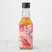 Waterverf Bloemen Collage Vrijgezellenfeest Mini Likeurfles Etiket (Voorkant)