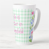 Waterverf Bloemen Controleer LEVEN is beter Uw sta Latte Mok (Rechterhoek)