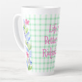 Waterverf Bloemen Controleer LEVEN is beter Uw sta Latte Mok (Linkerhoek)