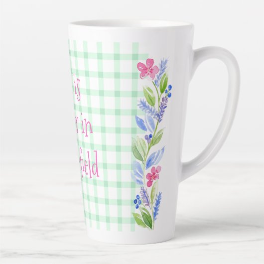 Waterverf Bloemen Controleer LEVEN is beter Uw sta Latte Mok (Rechts)