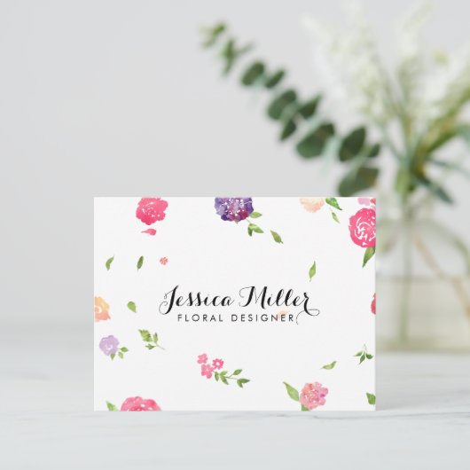  Waterverf Bloemen Craft Designer II Briefkaart (Staand voorkant)