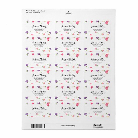  Waterverf Bloemen Craft Designer II Etiket (Full Sheet)