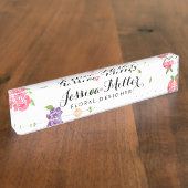  Waterverf Bloemen Craft Designer II Naambordje (Zijkant)