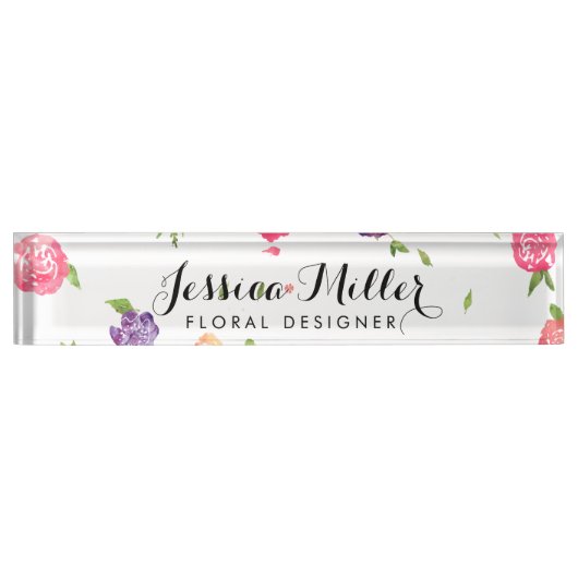  Waterverf Bloemen Craft Designer II Naambordje (Voorkant)