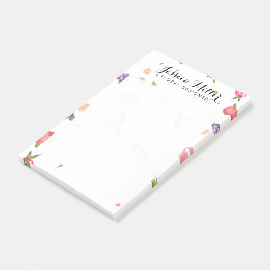  Waterverf Bloemen Craft Designer II Post-it® Notes (Schuin)