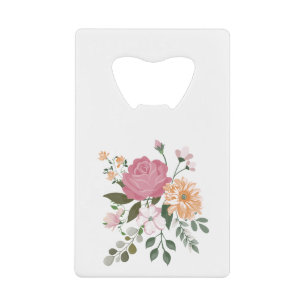 Waterverf bloemen creditkaart flessenopener