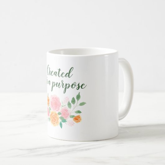 Waterverf Bloemen Creëer voor een doel Koffiemok (Voorkant rechts)