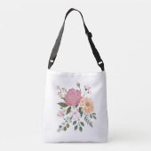 Waterverf bloemen crossbody tas (Achterkant)