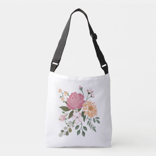 Waterverf bloemen crossbody tas (Voorkant)
