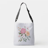 Waterverf bloemen crossbody tas (Achterkant)