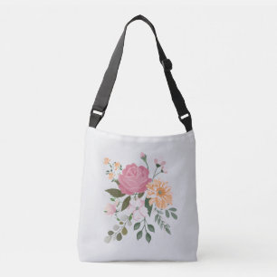 Waterverf bloemen crossbody tas