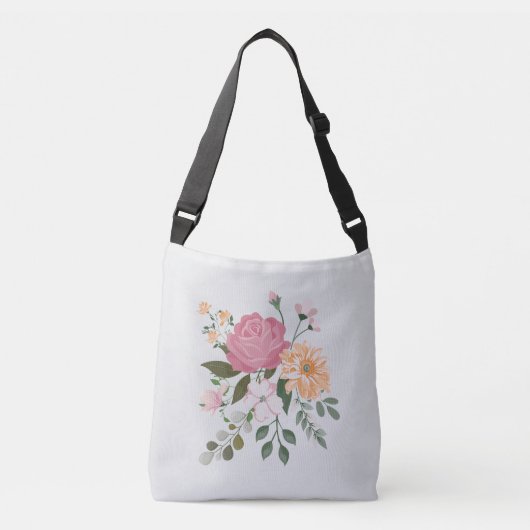Waterverf bloemen crossbody tas (Voorkant)