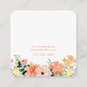Waterverf Bloemen Custom Sieraden Houder Kaart Vierkante Visitekaartje (Achterkant)