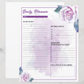 Waterverf Bloemen Dagelijkse Planner Templat (Voorkant / Achterkant)