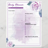 Waterverf Bloemen Dagelijkse Planner Templat (Voorkant)