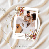 Waterverf Bloemen Dahlia Foto Terracotta Herfst Save The Date