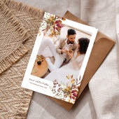 Waterverf Bloemen Dahlia Foto Terracotta Herfst Save The Date