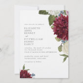 Waterverf Bloemen Dahlia Hydrangea Bruiloft Kaart (Voorkant)