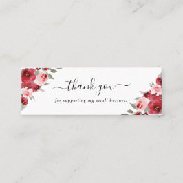 waterverf bloemen dank je creditcard mini visitekaartje