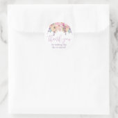 Waterverf bloemen Dank je wel, Birthday Favor Ronde Sticker (Tas)