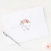 Waterverf bloemen Dank je wel, Birthday Favor Ronde Sticker (Envelop)