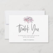 Waterverf Bloemen Dank u 3 Fotocollage Bedankkaart (Voorkant)