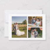 Waterverf Bloemen Dank u 3 Fotocollage Bedankkaart (Achterkant)