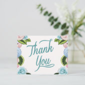 Waterverf Bloemen Dank u briefkaarten (Staand voorkant)