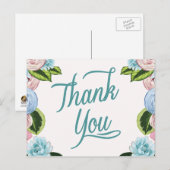 Waterverf Bloemen Dank u briefkaarten (Voorkant / Achterkant)