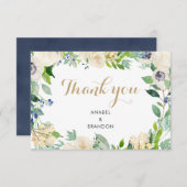 Waterverf Bloemen Dank u kaart Waterverf (Voorkant / Achterkant)
