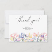 Waterverf bloemen - dank u vrijgezellenfeest bedankkaart (Voorkant)