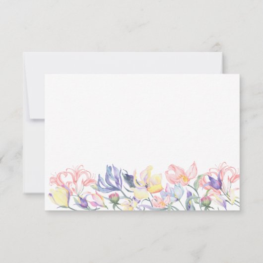 Waterverf bloemen - dank u vrijgezellenfeest bedankkaart (Achterkant)