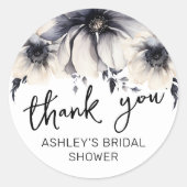 Waterverf Bloemen Dank u Vrijgezellenfeest Ronde Sticker (Voorkant)