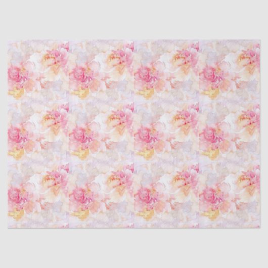 Waterverf Bloemen Decoupage Tissue Paper Tissuepapier (Voorkant)